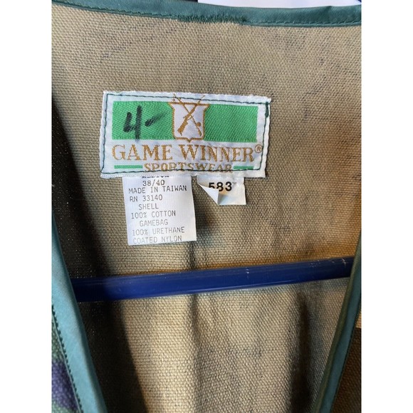 Vintage Game Winner Sportswear Camo Shooting Vest with Game Pouch XL 38-40 - Picture 12 of 16